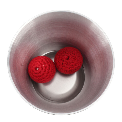 Magnetism Tricks Cup with 3 Red Aluminum Balls for Stage Performance 2