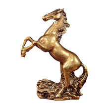 Brass Horse Statue with Cloud Motif – Feng Shui Home Decor