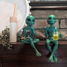 Alien Beer Statue in ABS, Green Sci-Fi Desk Decor