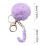 Purple Velvet Ball Keychain Set with Initial 2