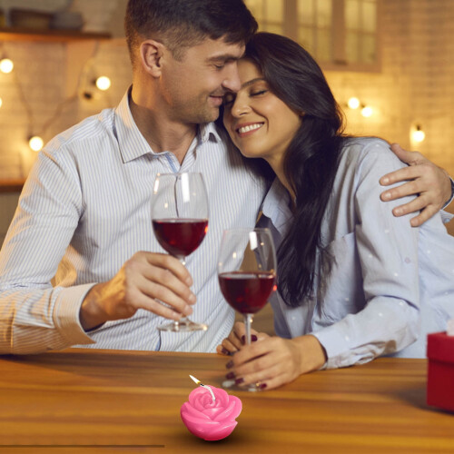 Valentinsdag Rose Hjerte Duftlys - Lyserød 1