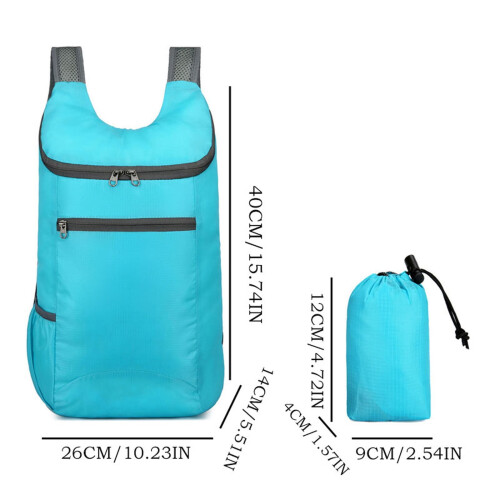 Sac à dos pliable, léger et imperméable, gris 1