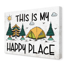 Affiche murale décorative sur toile, style camping, 1 pièce
