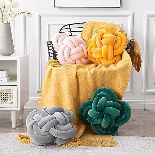 Coussin décoratif en peluche à nœud, 30 cm 2