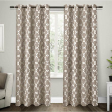 Gates Taupe Ogee vevde mørkleggingsgardiner, 132 x 232 cm, sett med