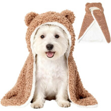 Huisdiercape/deken met capuchon, zachte en warme jas voor puppy's en