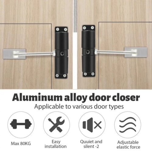 Spring Buffer Automatic Door Closer Adjustable Speed Door Closer Mute Soft Closing Door Convert Hinged Doors to Self-Closing 2