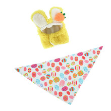 Plush Geese Outfit Scarf Rabbit Hat Set For Family Fun-Yellow