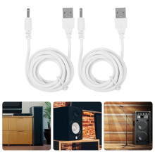 USB DC-opladerkabel hvid, 2-pak