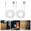 Cabo de carregamento USB DC branco, pacote com 2 unidades 1