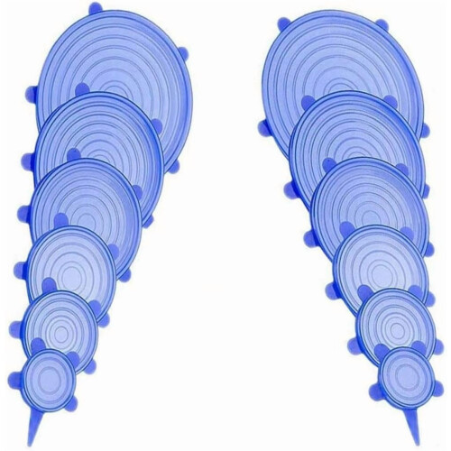 Set de 12 capace elastice din silicon – 6 mărimi