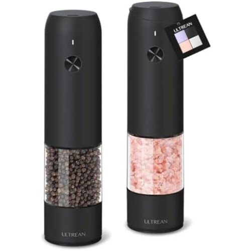 Moedor de pimenta recarregável com 6 configurações e capacidade de 70ml.
