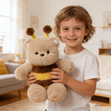Ours en peluche déguisé en abeille, doux et moelleux, 1 pièce