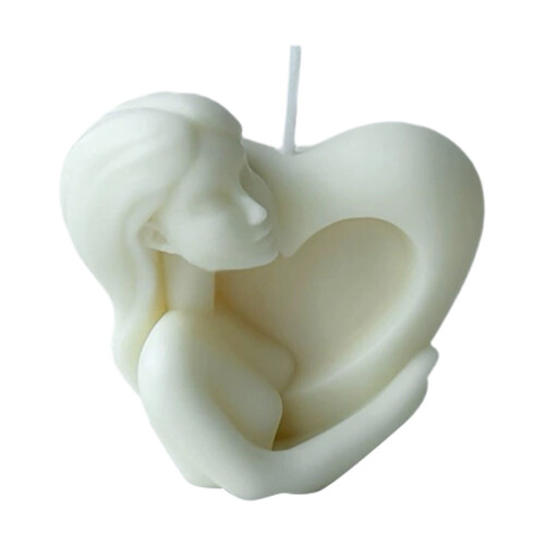 Hjerteformet lys 91 g 7,2  5  6,8 cm