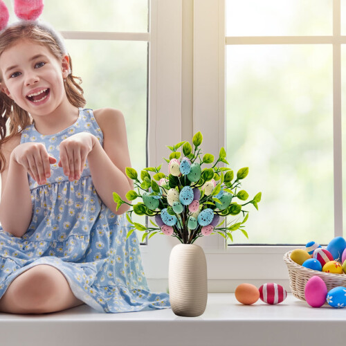 Kunstige påskeegg til blomsteroppsatser, 4-pakning