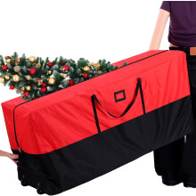 Borsa porta albero di Natale con ruote, 67,7x30x19,7 pollici, rossa.