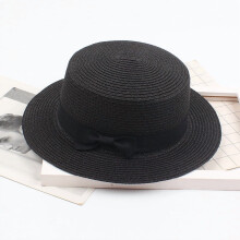 Dámský slaměný klobouk s mašlí, letní plážový fedora