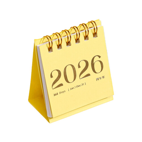 2026 Creative Mini Desk Calendar Decorations-lemon yellow