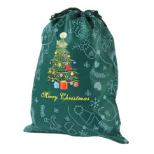 Sacchetto regalo natalizio con coulisse, in tessuto non tessuto, riutilizzabile, 30x40 cm