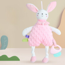 Jouet en peluche sensoriel pour bébé avec anneau de dentition – Tissu Minky doux,