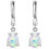 18K White Gold Plated Opal Dangle Earrings 925 Silver 1