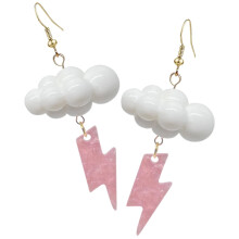 Pendientes colgantes de acrílico con forma de tormenta eléctrica (par)