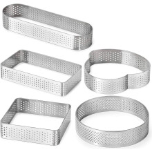Set di 5 anelli per muffin in acciaio inox da 4 pollici