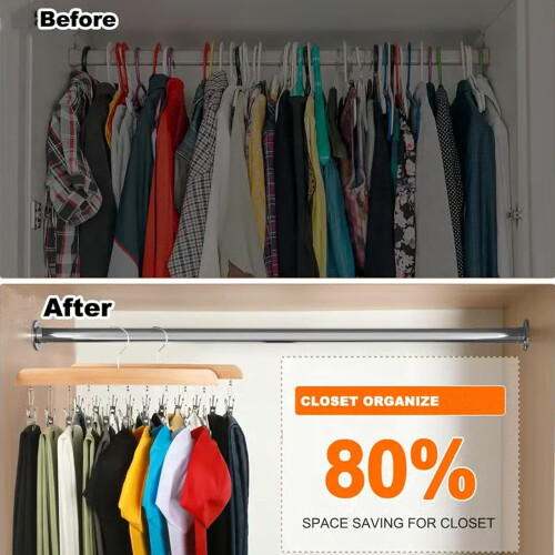 Organizzatore per armadio da appendere con 10 clip, regolabile. 1