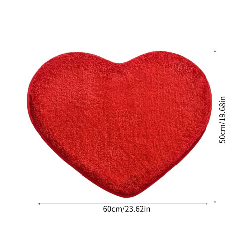 Herzförmiger Valentinstag-Teppich – Rote moderne Badematte 2
