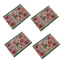 Multipurpose Placemat Florals Pattern-pack of four pink flowers