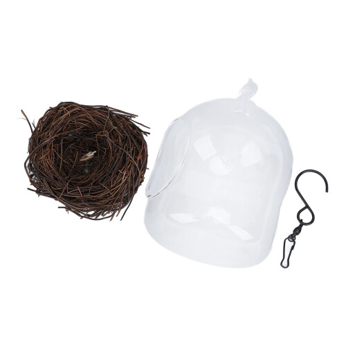Hanging Glass Bird Nest for Garden