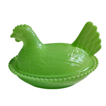 Dulcera de cristal con forma de pollo, 1 unidad