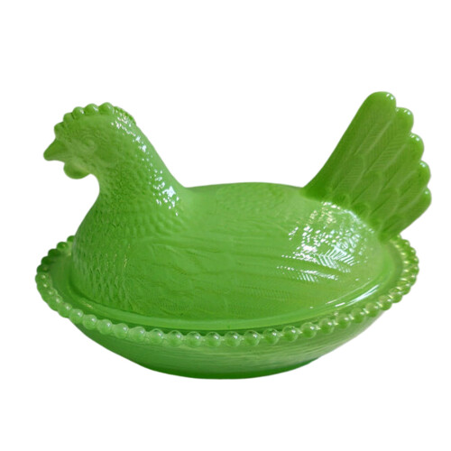 Dulcera de cristal con forma de pollo, 1 unidad