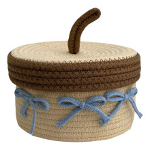 Apple-Shaped Cotton Storage Basket with Lid
