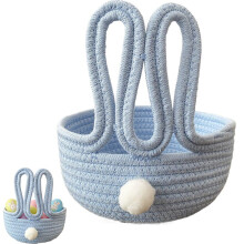 Rabbit Storage Basket – Cotton Rope, 20cm, 1 or 3 Pack