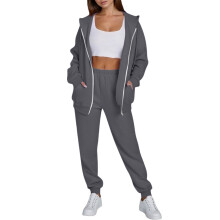 Conjunto de moletom feminino com capuz e calça jogger (2 peças)