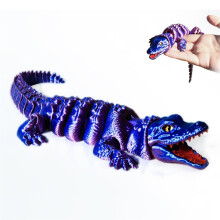 3D-geprinte krokodillenfiguur met flexibele gewrichten (1 stuk)