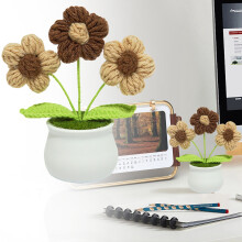 Kunstig blomsterbuket håndvævet uld solsikke 1 stk.