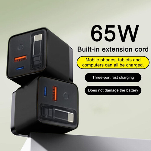 65W3-Device Výsuvná nástěnná nabíječka s USB-C