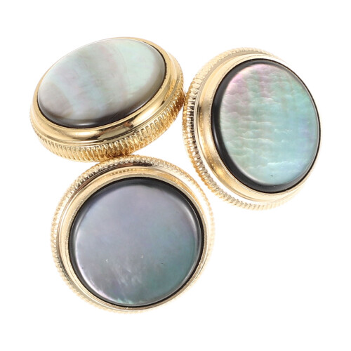 Trumpet Valve Caps Black Shell Inlay 3-Pack