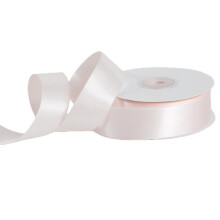 Hellrosa doppelseitiges Satinband, 2,5 cm x 23 m