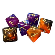 Mystieke Runen Acryl D20 Dobbelstenen Set 6 stuks