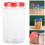 Clear Plastic Storage Jars with Red Lids – Airtight & 1