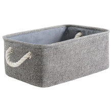 Grå sammenleggbar oppbevaringskurv i lerret, 30,5 x 21,5 x 13,5 cm, 1 pakke