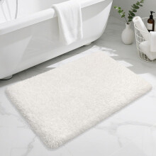 Hvid mikrofiber bademåtte 86 x 61 cm skridsikker absorberende