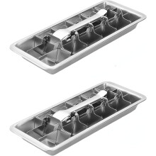 Stainless Steel Ice Cube Tray – Square Moulds, 18-Cube,