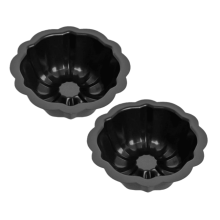 Mini geribbelde cakevormpjes van 10 cm (4 inch) met antiaanbaklaag van koolstofstaal (2 stuks)