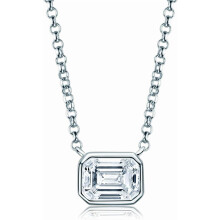 Moissanite pasziánsz medál nyaklánc 925 ezüst 1-3 karát