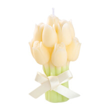 Duftkerze mit Tulpenmotiv aus Sojawachs, 9,9 cm große Blumendekoration