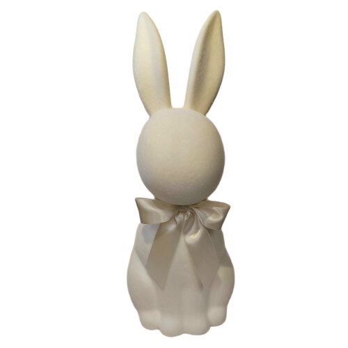 Coelho de mesa aveludado, cor marfim, 45 cm (18 polegadas)